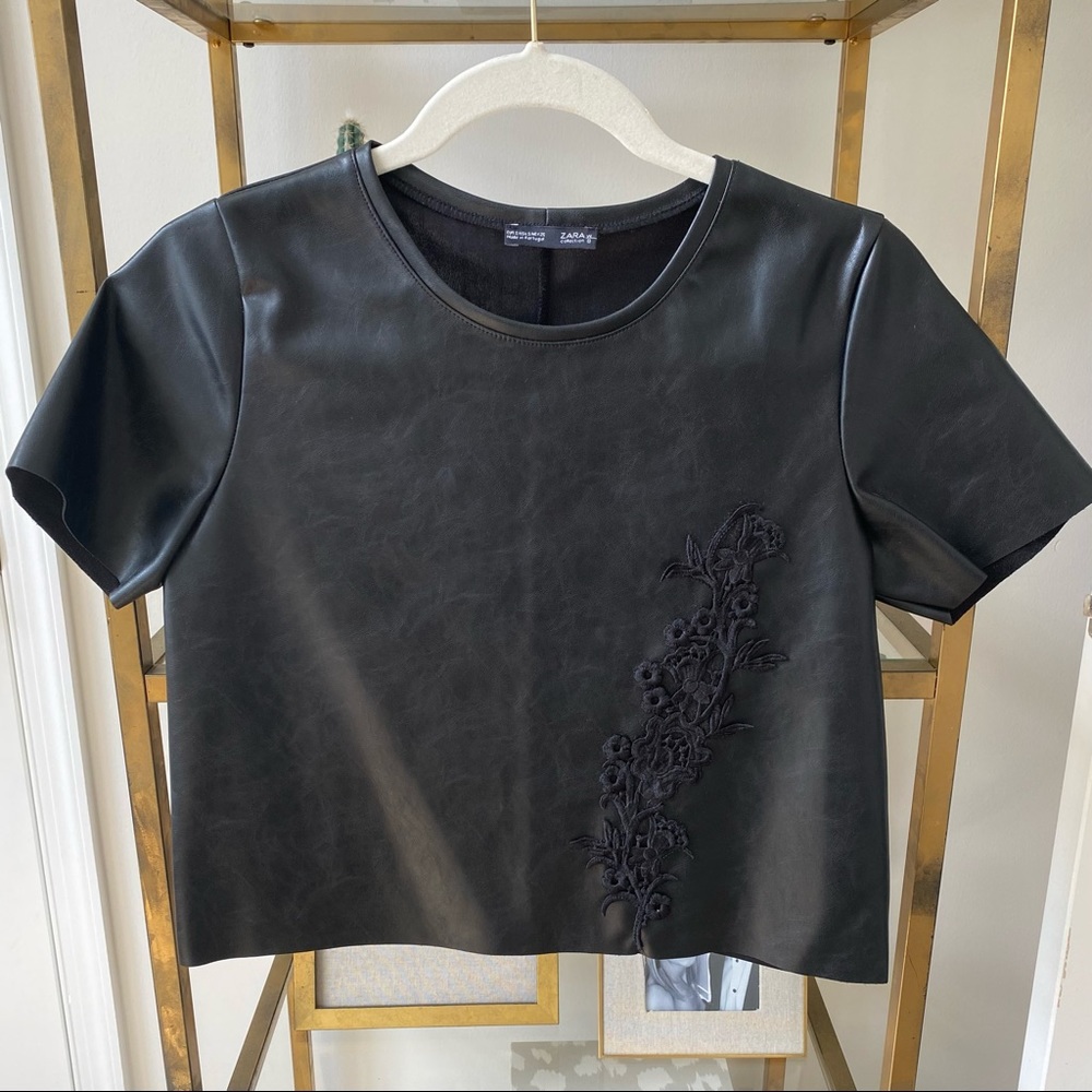 Zara | Faux Leather Crop Top